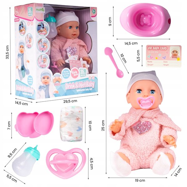 Bambolina 35 cm con suoni e accessori - Piccola Babysitter per bambini 3+