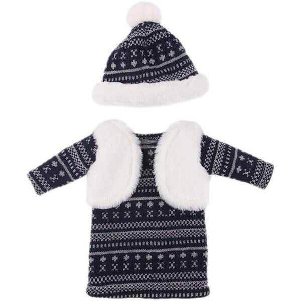 Abito e Cappello in Maglia per Bambola Americana 46 cm - Accessori Eleganti Casual
