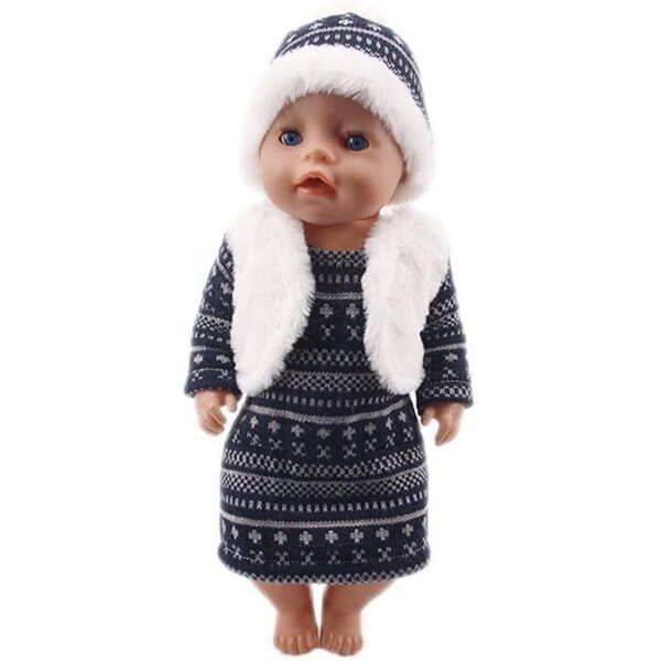 Abito e Cappello in Maglia per Bambola Americana 46 cm - Accessori Eleganti Casual