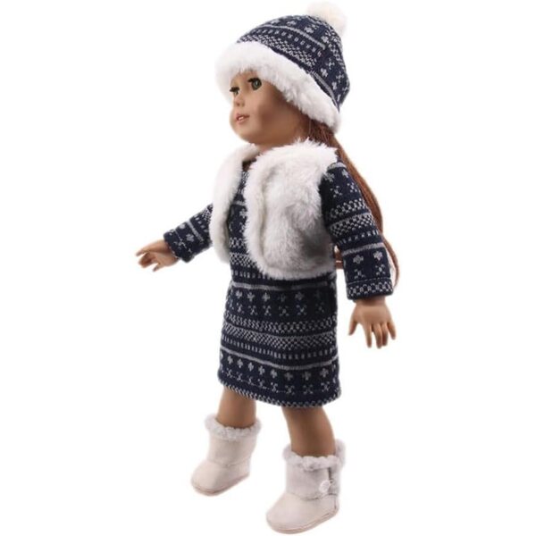 Abito e Cappello in Maglia per Bambola Americana 46 cm - Accessori Eleganti Casual