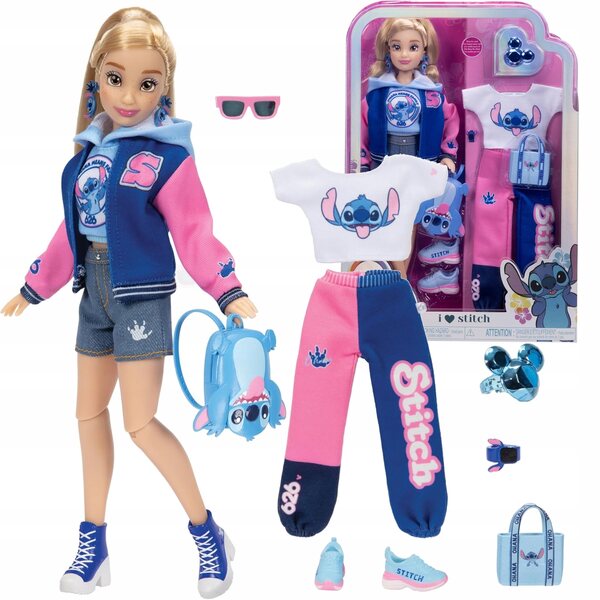 DISNEY ILY 4EVER MODNA LALKA Z MOTYWEM STITCH I ZESTAWEM AKCESORIÓW 30 CM