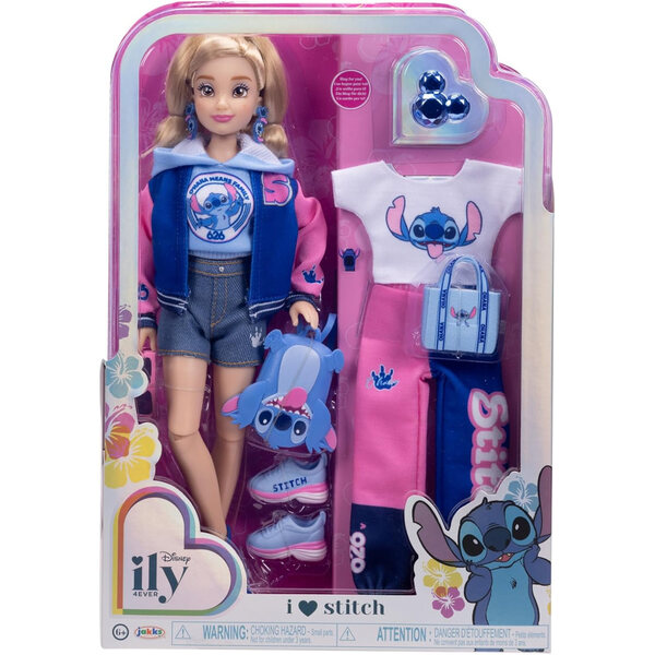 DISNEY ILY 4EVER MODNA LALKA Z MOTYWEM STITCH I ZESTAWEM AKCESORIÓW 30 CM