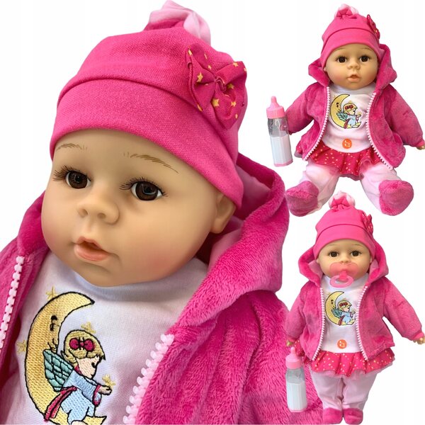 Bambola Bobas Adar 35 cm con Suoni, Biberon Magico e Ciuccio per Bambini 3+