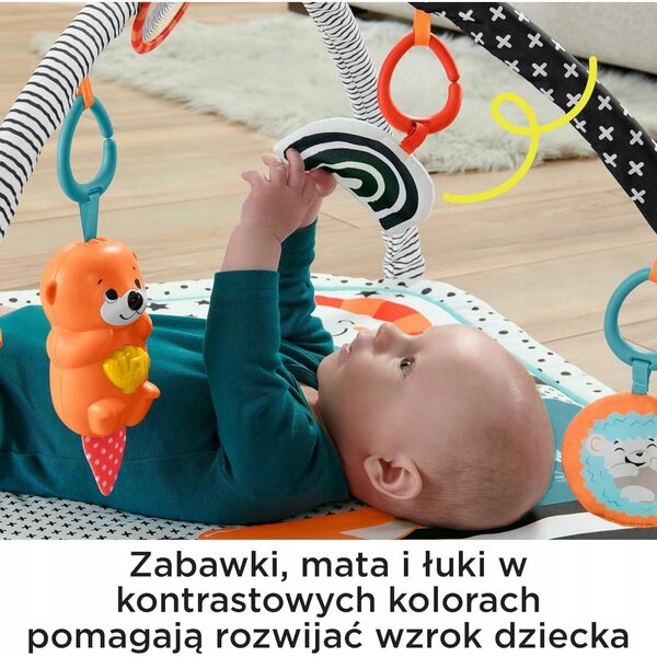 Fitness e gioco per neonati Fisher-Price 3 in 1 Baby Gym con suoni e materiali sicuri