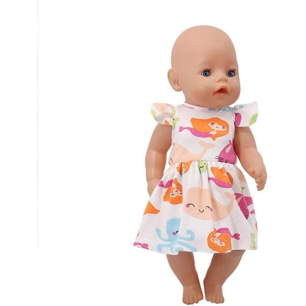 Abito senza maniche per bambola americana 46 cm con stampa a sirena Uteruik