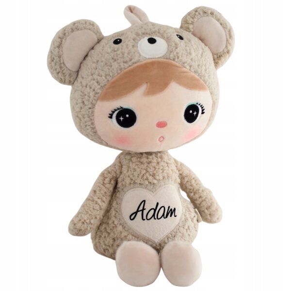 Beiger Metoo-Bär 50 cm mit personalisiertem Namen – weiches Plüschtier für Babys