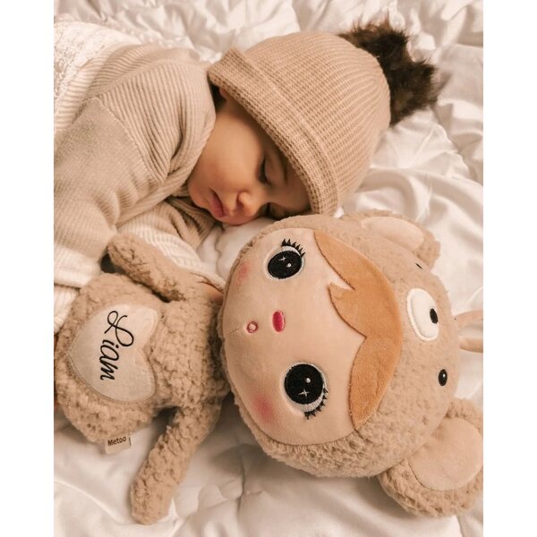 Beiger Metoo-Bär 50 cm mit personalisiertem Namen – weiches Plüschtier für Babys
