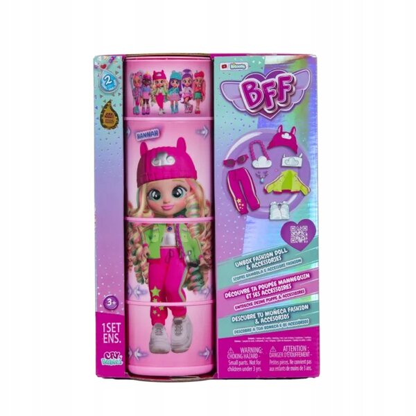 Cry Babies BFF Hannah – Puppe mit gefärbten Haaren und Modeaccessoires 20 cm