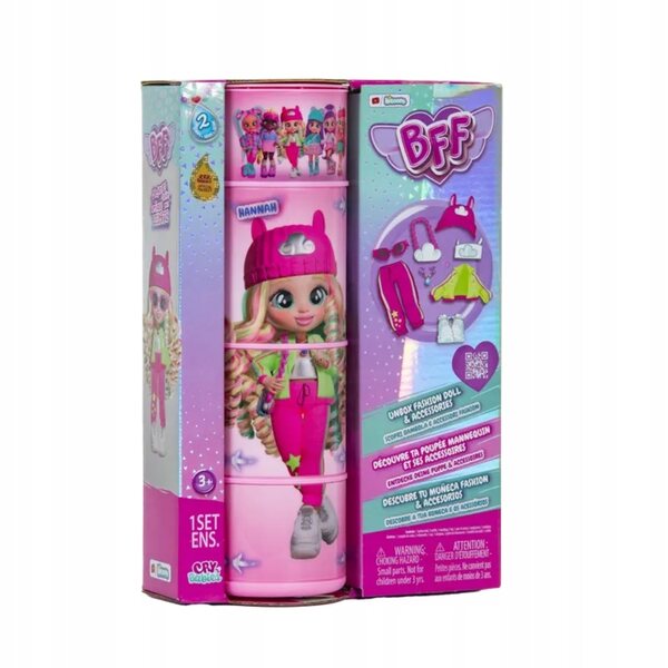 Cry Babies BFF Hannah – Puppe mit gefärbten Haaren und Modeaccessoires 20 cm