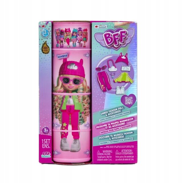 Cry Babies BFF Hannah – Puppe mit gefärbten Haaren und Modeaccessoires 20 cm
