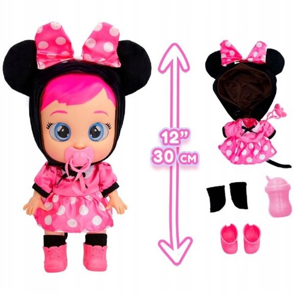 Disney Minnie interaktive Babypuppe 30 cm mit Geräuschen und echten Tränen