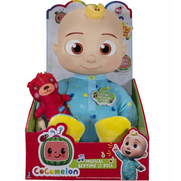 Bambola interattiva JJ di CoComelon 33 cm con musica e orsacchiotto
