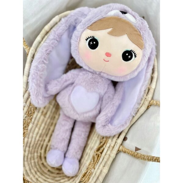 Fliederfarbener Hase 50 cm Metoo mit Personalisierung – Kuscheltier für Kinder ab 0 Jahren