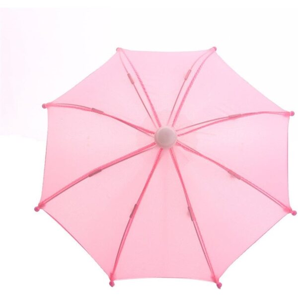 Mini Ombrello Antipioggia per Bambole 18 Pollici Rosa - Accessorio Gioco Bambini