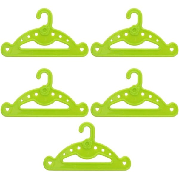 5 Uteruik-Kleiderbügel für Puppenkleidung 46 cm/18'' aus grünem Kunststoff