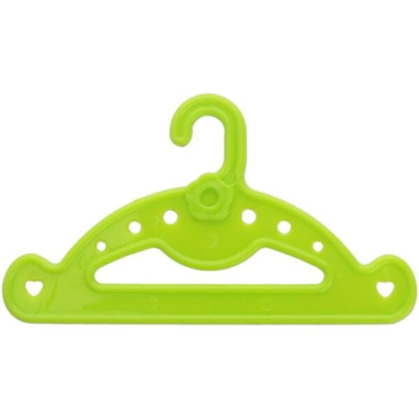 5 Uteruik-Kleiderbügel für Puppenkleidung 46 cm/18'' aus grünem Kunststoff