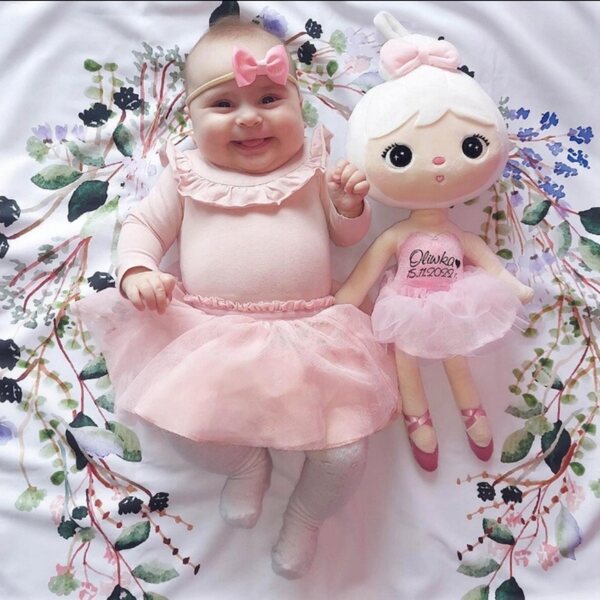 Metoo Ballerina bambola 50 cm personalizzata con nome, morbida e sicura