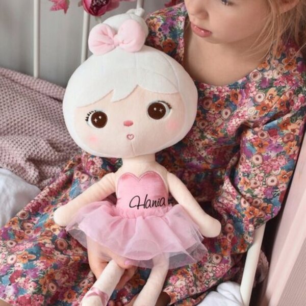 Metoo Ballerina bambola 50 cm personalizzata con nome, morbida e sicura