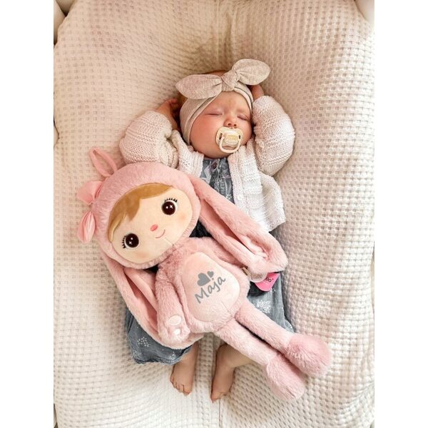 Peluche Metoo 48 cm avec prénom personnalisé, cadeau unique pour fille