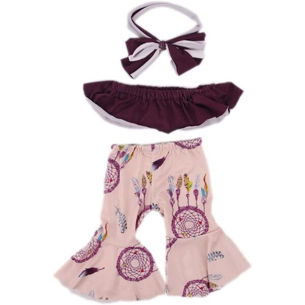 Kleidung für amerikanische Puppen 46 cm – schulterfreies Oberteil und ausgestellte Hose mit Band