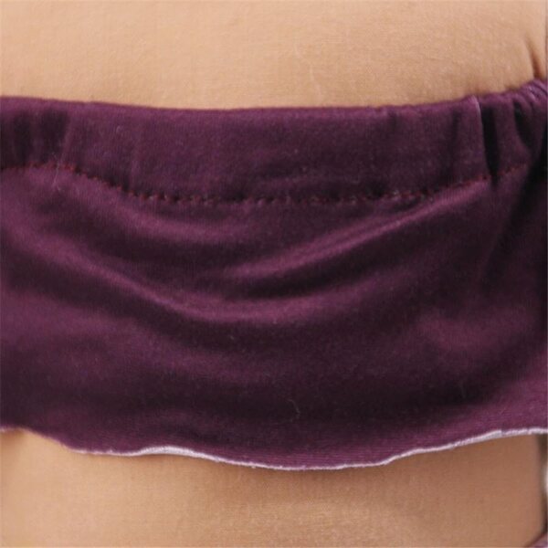 Kleidung für amerikanische Puppen 46 cm – schulterfreies Oberteil und ausgestellte Hose mit Band
