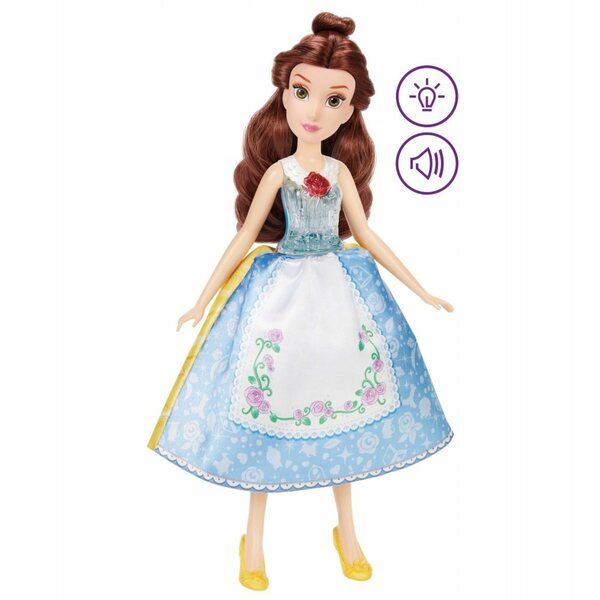 Disney-Prinzessin Bella und ihre Hasbro-Kreationen mit Sound- und Lichteffekten