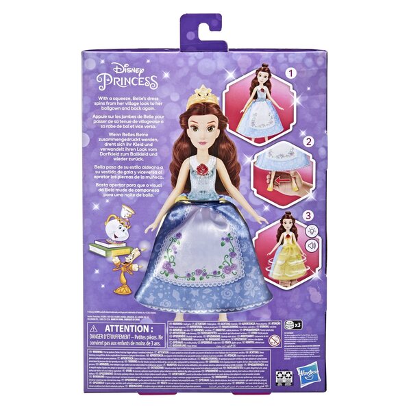 Disney-Prinzessin Bella und ihre Hasbro-Kreationen mit Sound- und Lichteffekten