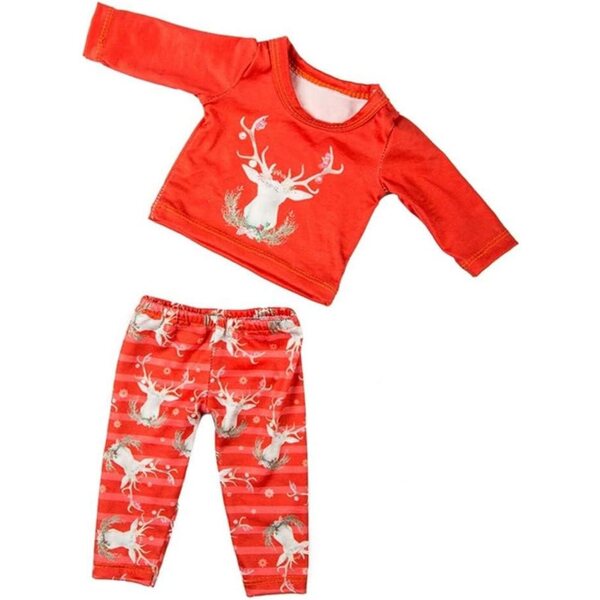 Vestiti Natalizi per Bambole 46 cm - Top Maniche Lunghe e Pantaloni con Stampa Cervi