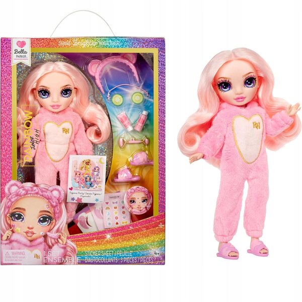 Rainbow High Junior Bella Parker в пижама с аксесоари за спане