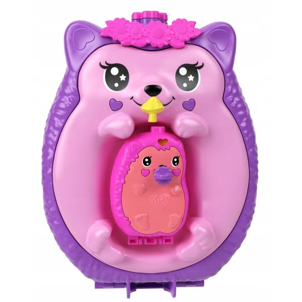 Polly Pocket RODZINA JEŻYKÓW Kompaktowa torebka + zestaw do zabawy Laleczka