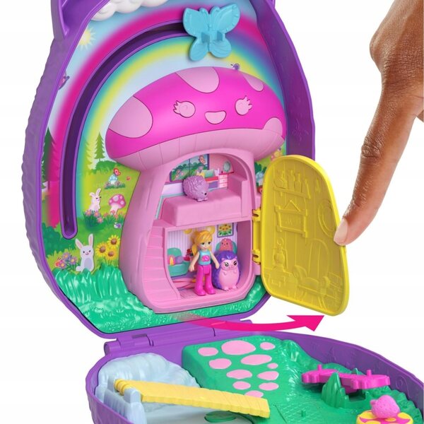 Polly Pocket RODZINA JEŻYKÓW Kompaktowa torebka + zestaw do zabawy Laleczka