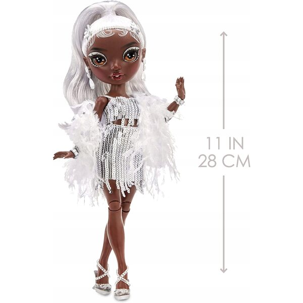 Rainbow High Ayesha Sterling bambola moda con abiti scintillanti e accessori raffinati