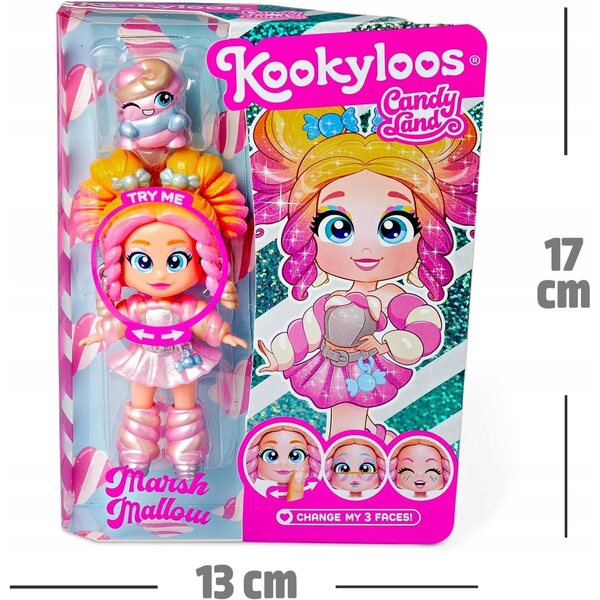 Kookyloos Candy Land Marsh Mallow Minifigur Puppe 17,5 cm für Kinder ab 3 Jahren