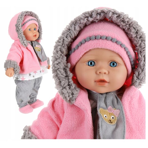 Baby Doll interattiva 41 cm Parla, canta, bilingue Set di 6 vestiti