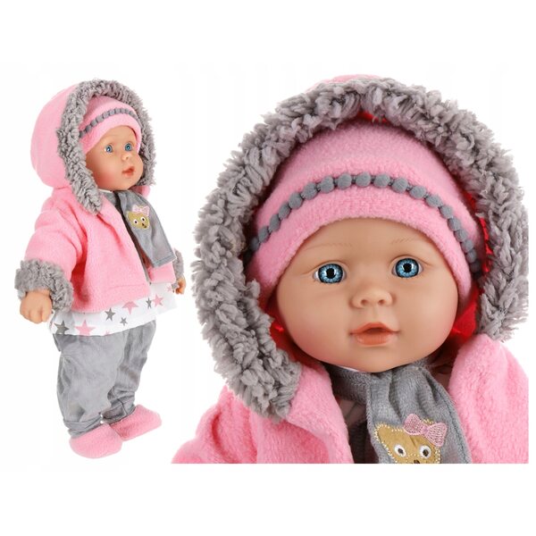 Baby Doll interattiva 41 cm Parla, canta, bilingue Set di 6 vestiti