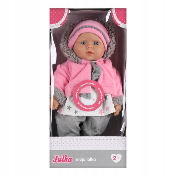 Baby Doll interattiva 41 cm Parla, canta, bilingue Set di 6 vestiti