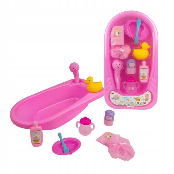 Badewannenset für Smily Play Puppen mit Zubehör 40 cm rosa