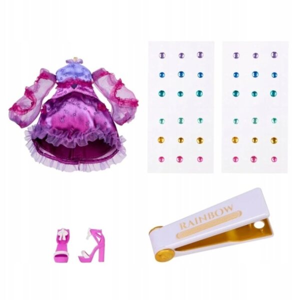 Rainbow High Noemie Violette bambola 31 cm con cristalli e abbigliamento personalizzabile