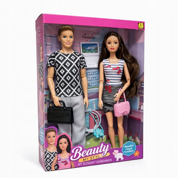 Set di Bambole Rodzina Ken con Giunti Mobili e Accessori per Bambini 3+