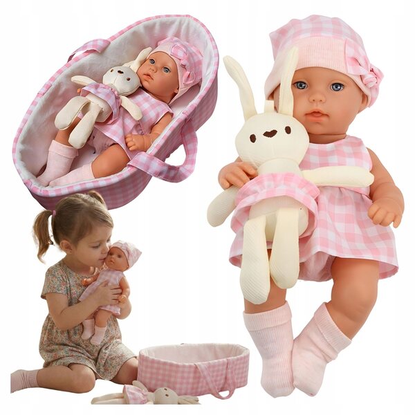 Laletta Neonato Norimpex con Porta Bambola e Peluche 32 cm per Bambine 3+