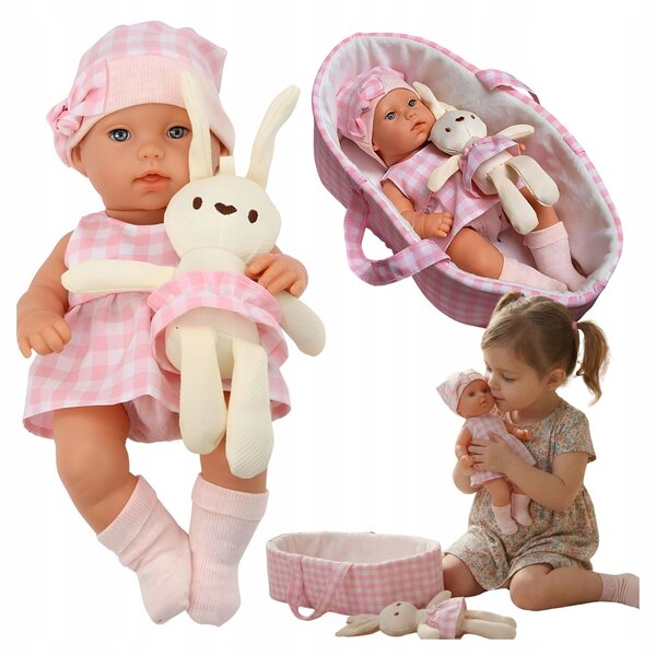 Laletta Neonato Norimpex con Porta Bambola e Peluche 32 cm per Bambine 3+