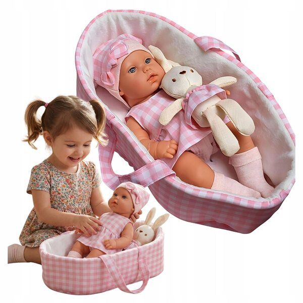 Laletta Neonato Norimpex con Porta Bambola e Peluche 32 cm per Bambine 3+