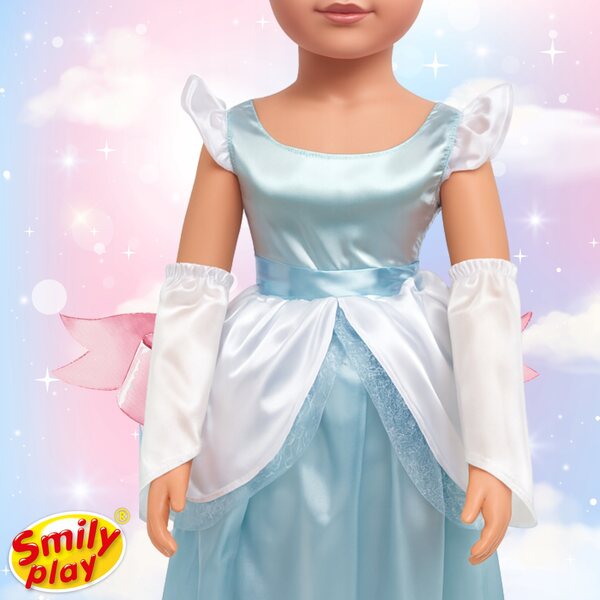 Lalška 70 cm lange prinses met lang haar en roze Smily Play-rugzak