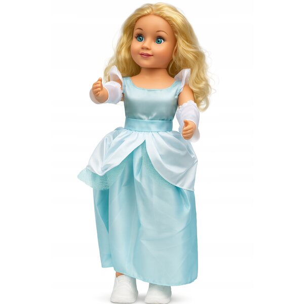 Lalška 70 cm lange prinses met lang haar en roze Smily Play-rugzak