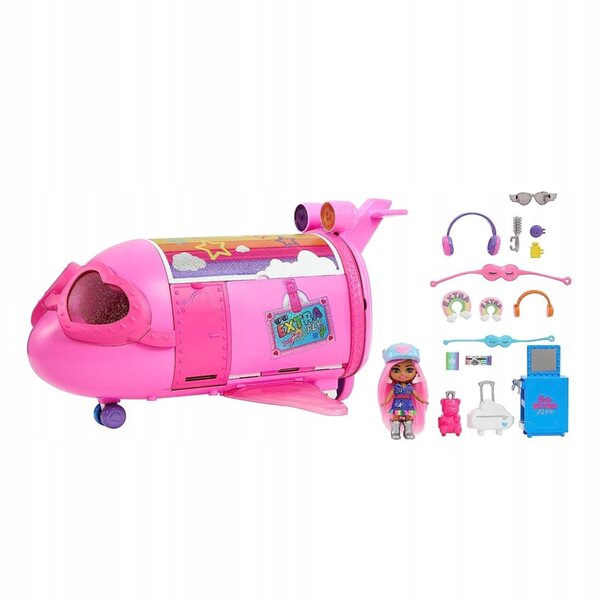 Barbie Luxus-Set mit Flugzeug und bunter Minipuppe für Kinder ab 3 Jahren