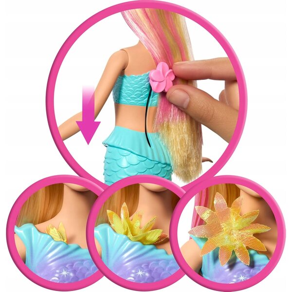 Bambola Barbie Sirena con Fiori che Sbocciano - Gioco Magico e Colorato