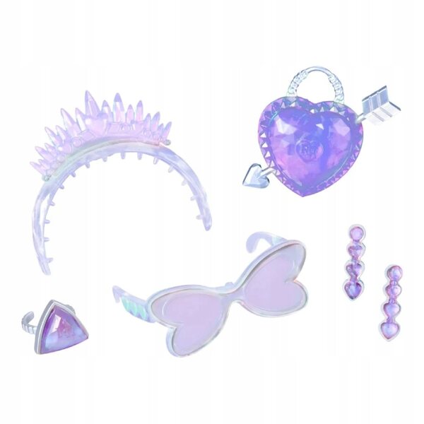 Bambola Arcobaleno Alta Viola con Accessori Cristallo - Bambola Creativa 8 cm