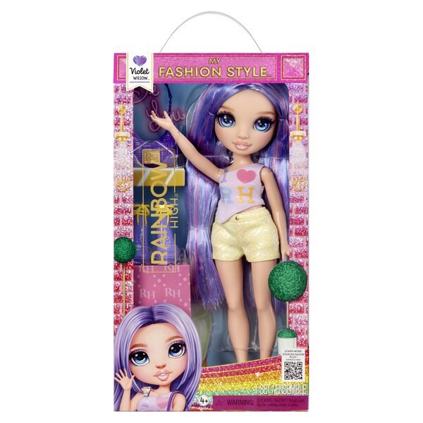 Rainbow High My Fashion Style Doll Violet 28 cm - Bambola moda fucsia e arcobaleno