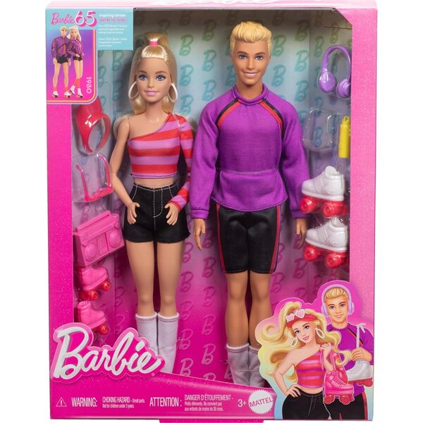 Set Barbie e Ken su Pattini con Accessori - Lacci, Occhiali e Boombox