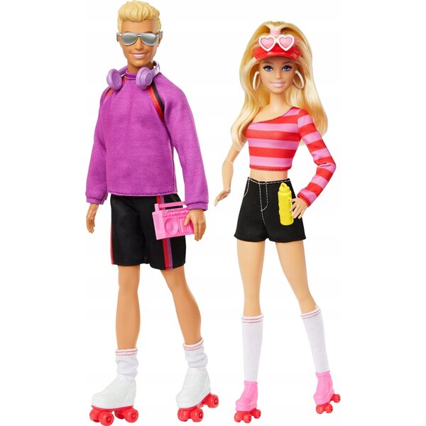 Set Barbie e Ken su Pattini con Accessori - Lacci, Occhiali e Boombox